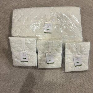 Belgian Flax Linen Diamond Quilt and Shams